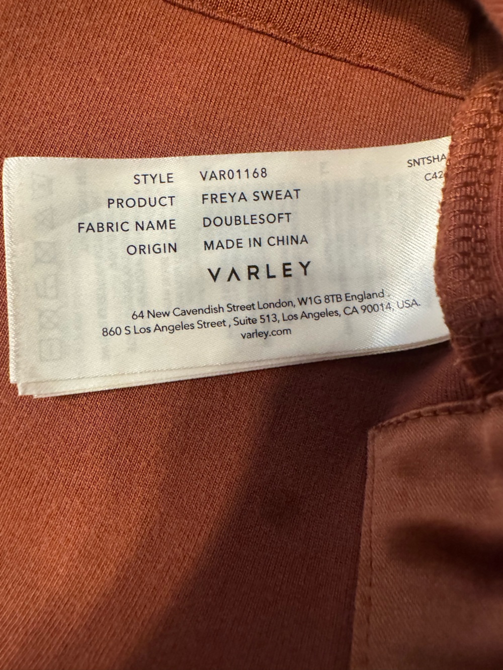 Varley Freya Sweat Pullover Womens S Rust Brown Doublesoft Funnel Neck Lounge C2 - Picture 9 of 12